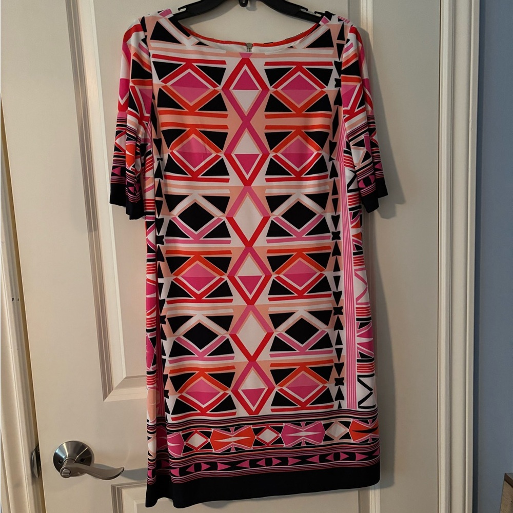 Eliza J geometric print dress sz 12P